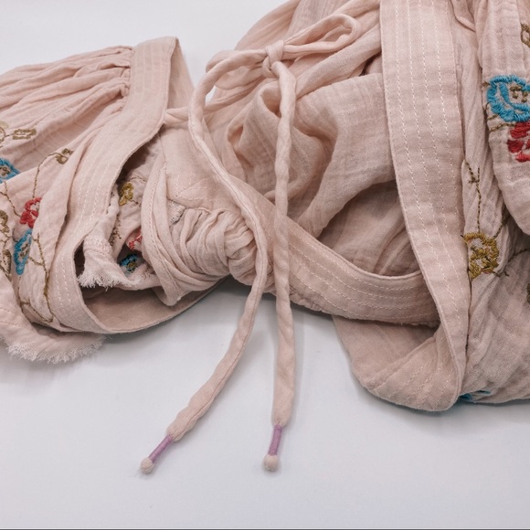 ANTHROPOLOGIE Swim Cover Up Pink Embroidered Gauze Dress - Picture 8 of 14